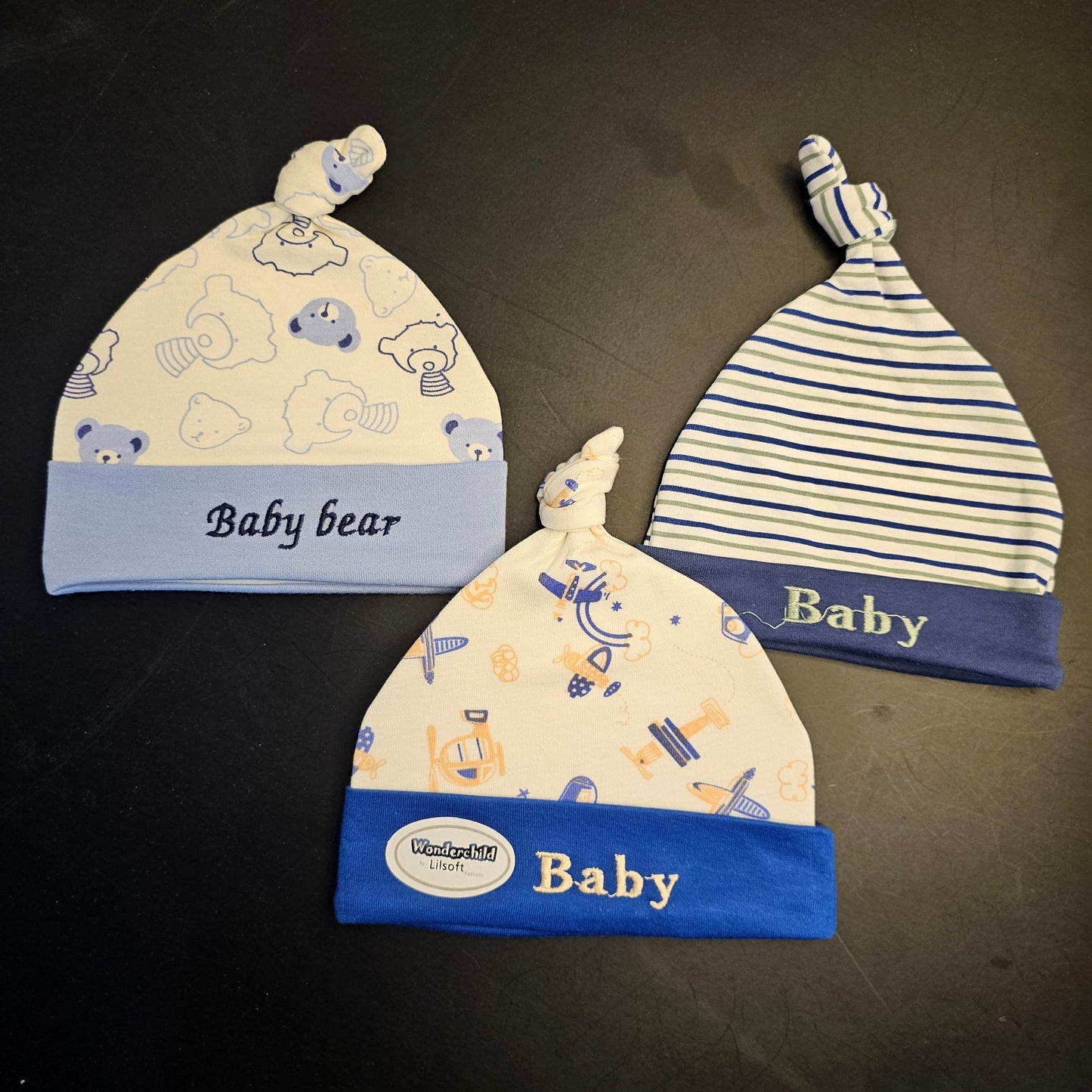 Pack of 3 Baby Caps – Soft Blended Stuff | Golu Baby