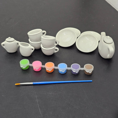 Painted Tea Set – Design Your Own Style | 18-Piece Creative Play Set | Golu Baby