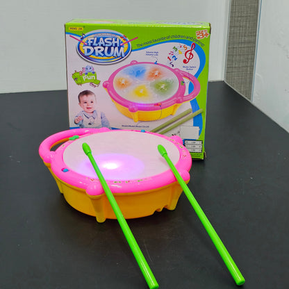 Flash Drum with Lighting & Music – Includes 2 Drum Sticks | Golu Baby