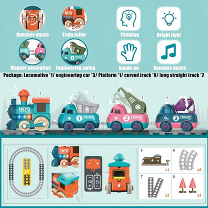 Rail Train Toy Set – Musical Educational Train with Lights | Golu Baby