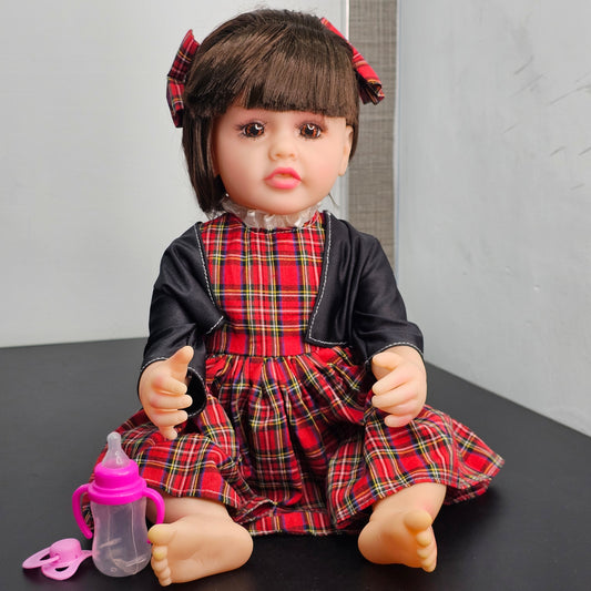 55cm Baby Silicone Doll – Lifelike Real Baby with Accessories | Golu Baby