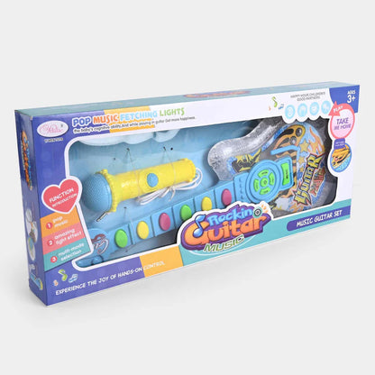 RockStar Kids Music Guitar Set – Toy Guitar with Microphone, Lights & Music