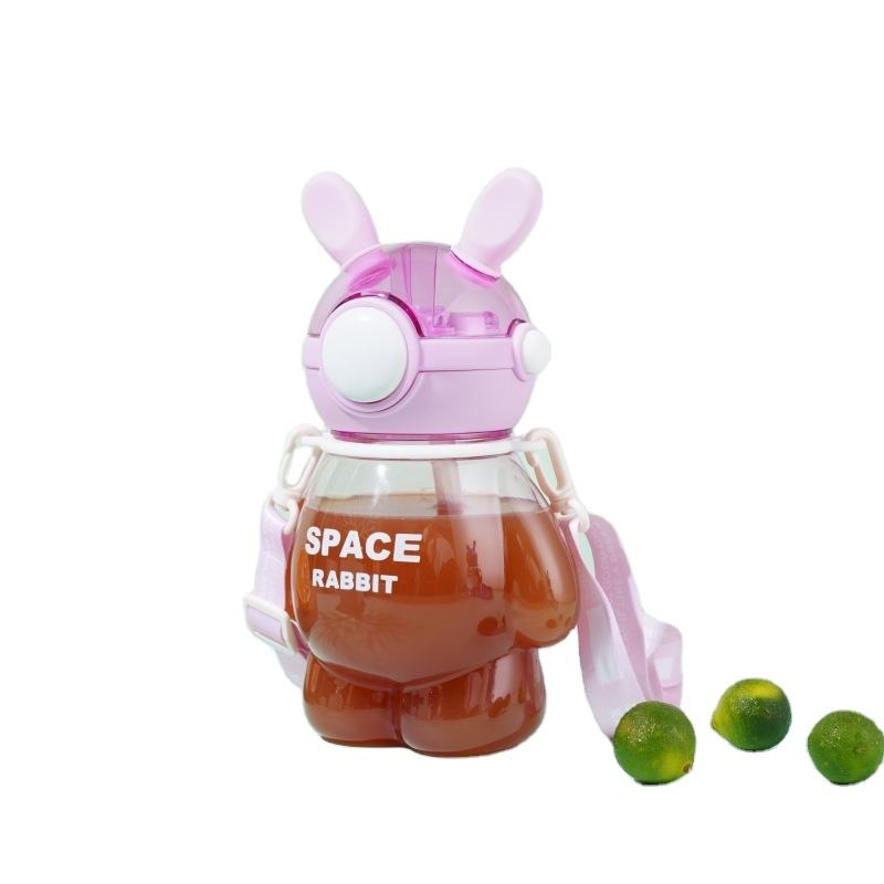 800ml Space Rabbit Bunny Water Bottle | Cute & Leak-Proof Hydration Bottle – Golu Baby