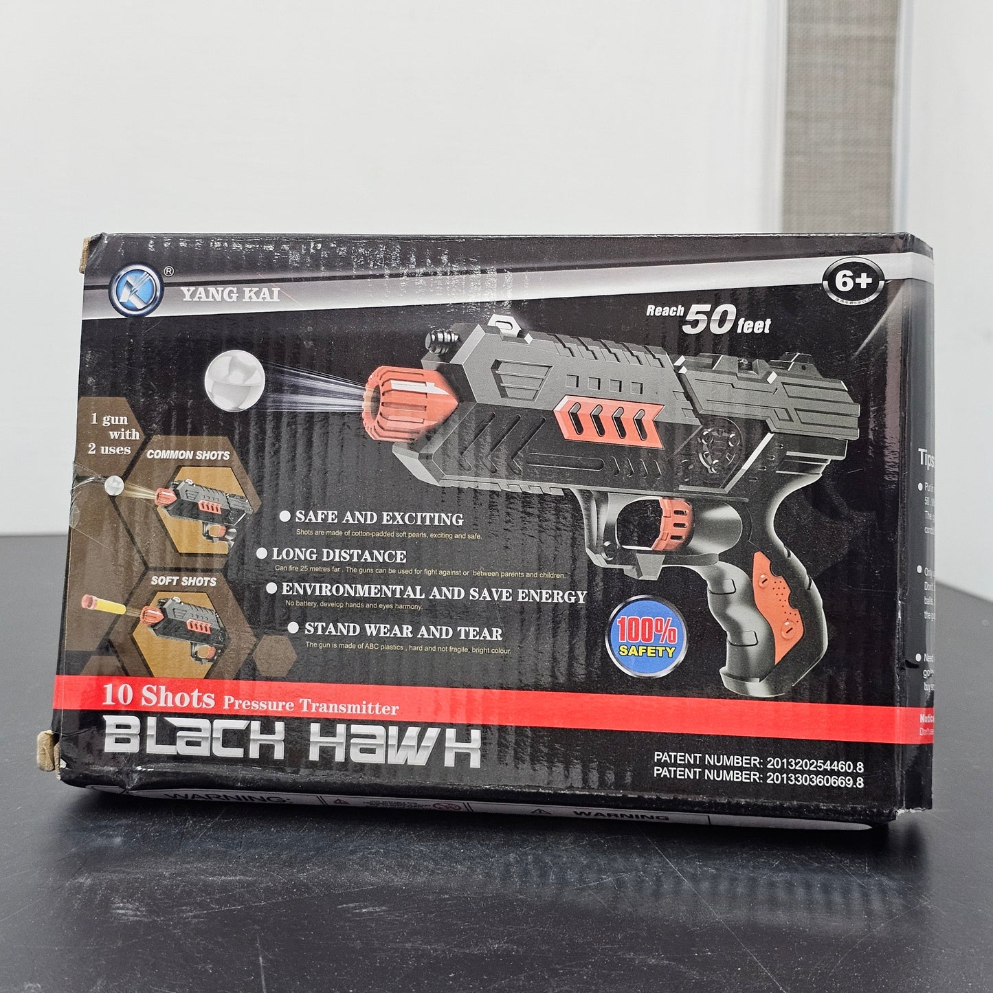 Black Hawk 10-Shot Pressure Transmitter Toy Gun – Dual Function Long-Range Blaster | Golu Baby