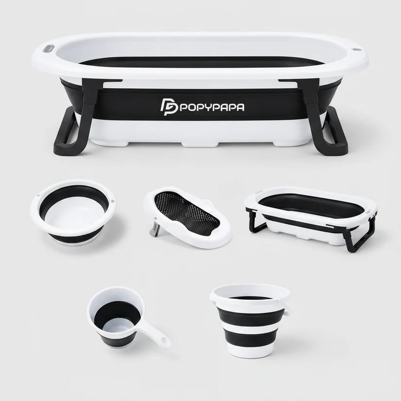SmartCare 5-in-1 Foldable Baby Bath Set – Smart Temperature Bathtub with Accessories