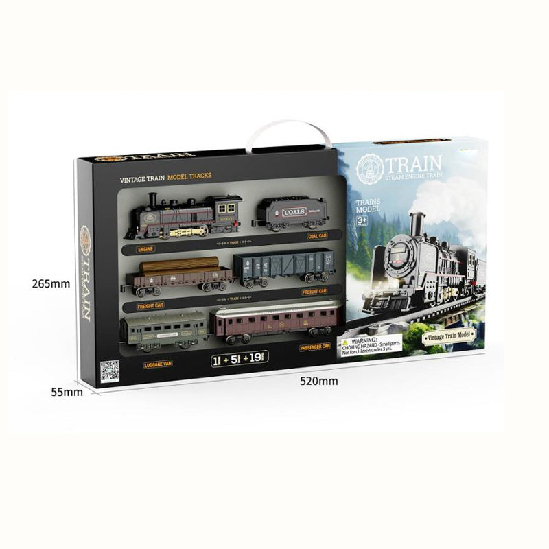 Steam Engine Train Set – Classic Vintage Model with Tracks | Golu Baby