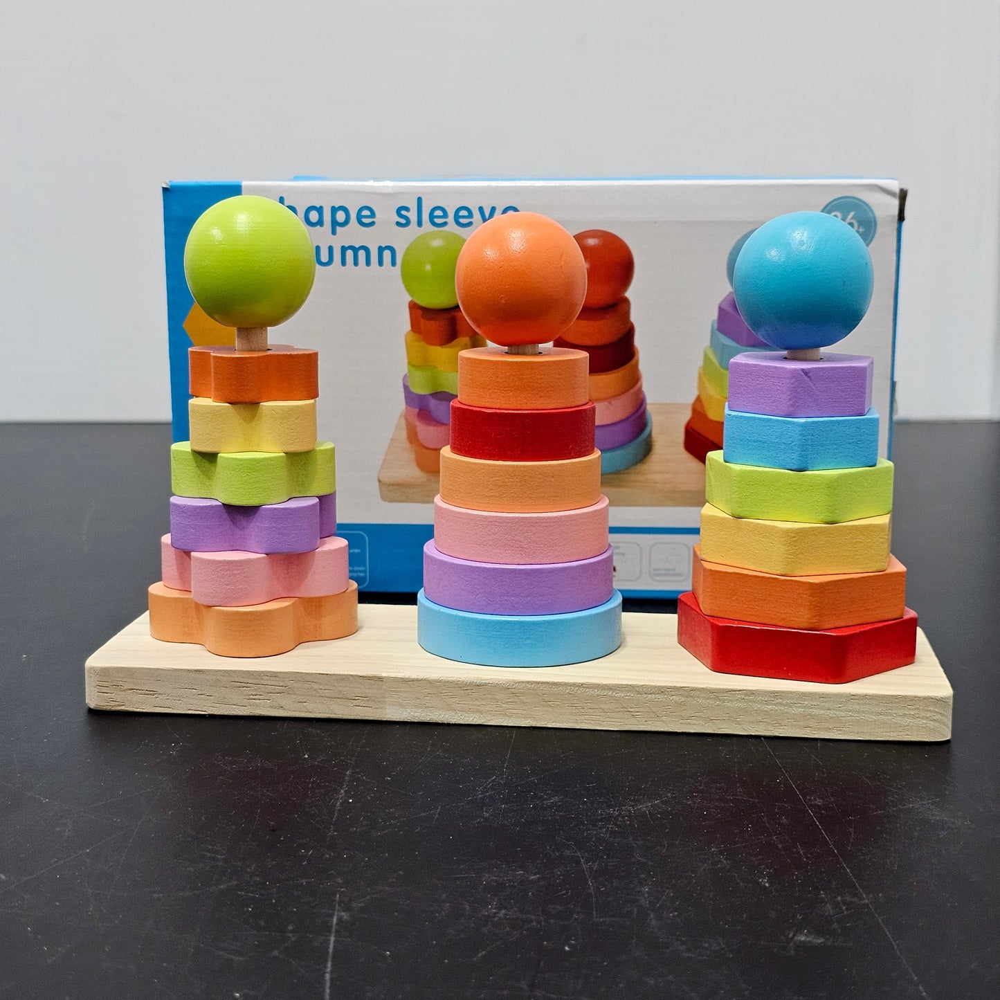 Wooden Shape Shelves Column – Montessori Activity Toy for Kids | Golu Baby