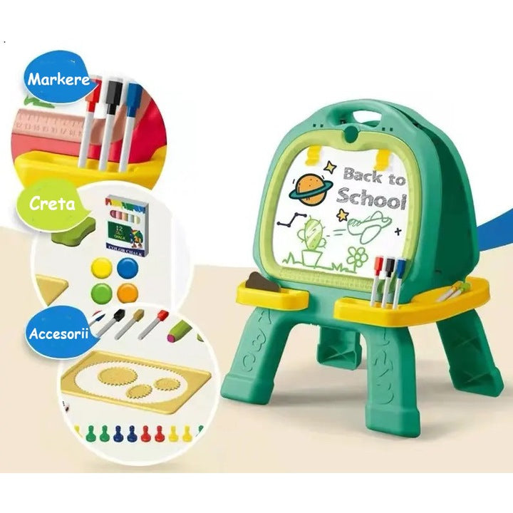 46 Pcs Artist Drawing Board for Kids – Double-Sided Easel with Spirograph & Painting Accessories | Golu Baby