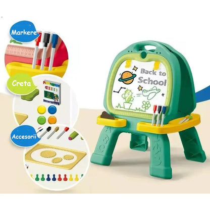 46 Pcs Artist Drawing Board for Kids – Double-Sided Easel with Spirograph & Painting Accessories | Golu Baby