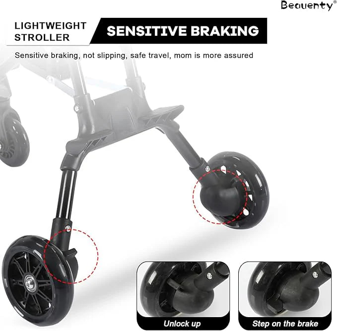 Two-Way Push Compact Baby Stroller – Lightweight & Anti-Rollover Design