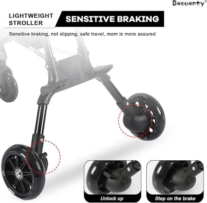 Two-Way Push Compact Baby Stroller – Lightweight & Anti-Rollover Design