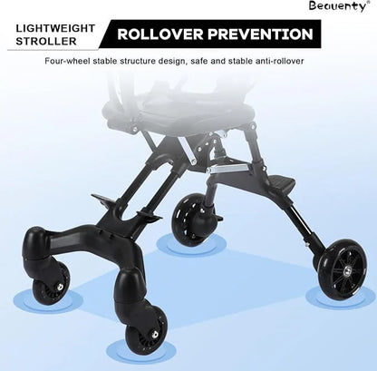 Two-Way Push Compact Baby Stroller – Lightweight & Anti-Rollover Design
