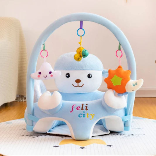 Animal & Rattle Floor Seat / Baby Sofa – Comfortable Support Seat for Kids | GOLU BABY