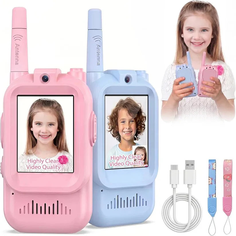 VisionTalk Kids Video Walkie Talkie Set – Rechargeable Long-Range Communication Toy