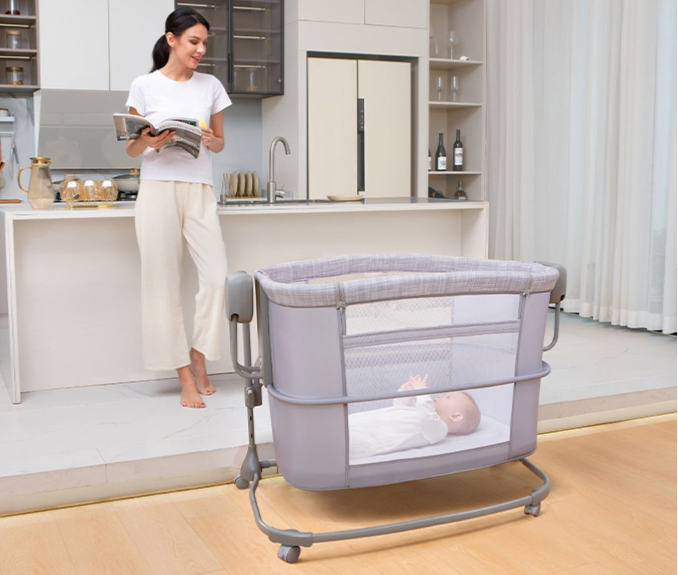 Deluxe 3-in-1 Bassinet – Smart, Safe & Comfortable Baby Cradle | Golu baby
