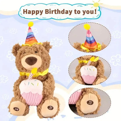 Happy Birthday Singing & Dancing Bear – Musical Celebration Plush Toy |Golu Baby